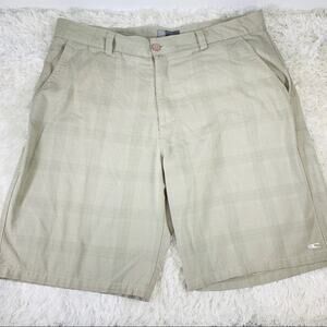 O’Neill Tan Plaid Shorts Sz 38